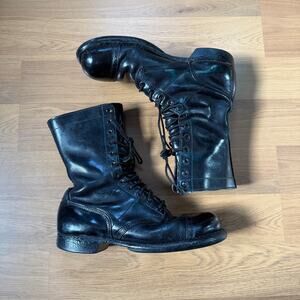 Men's Vintage 1960's Corcoran Stoughton Black Leather Combat Jump Boots Sz 8.5